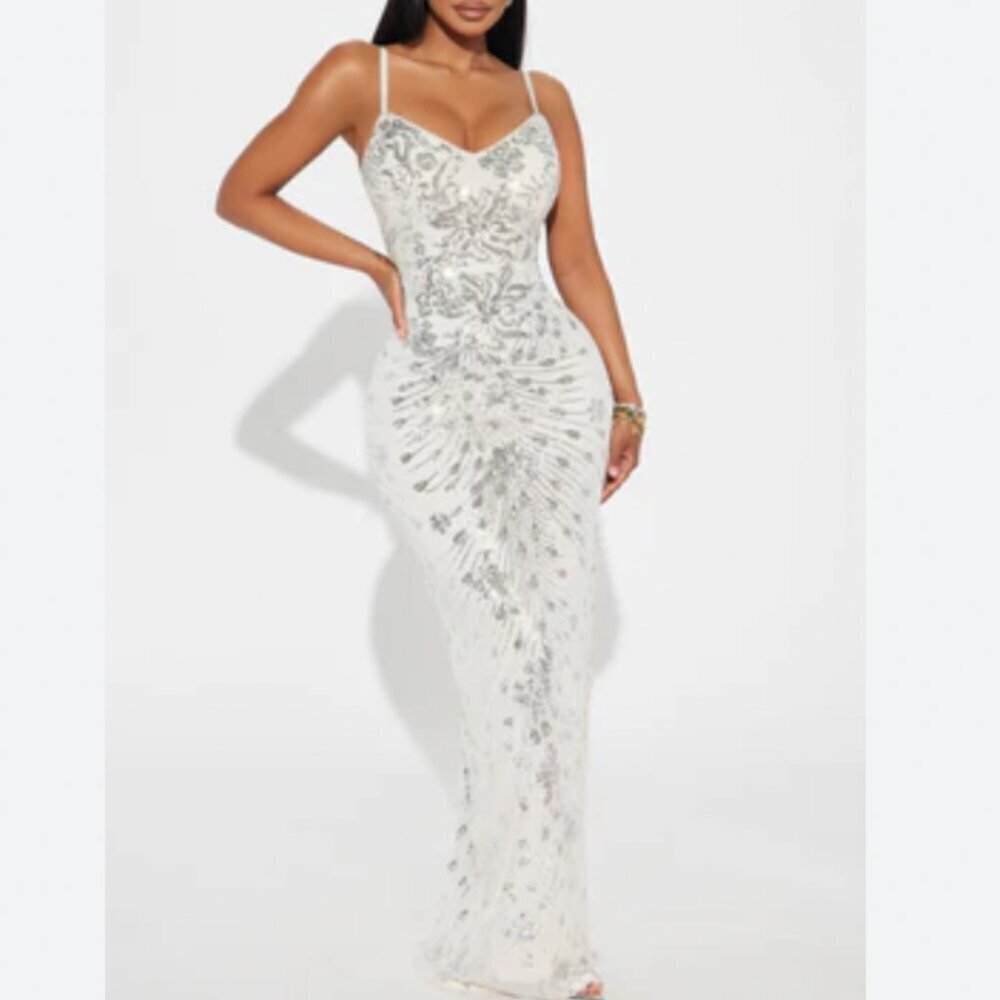 Fashion Nova Adriana Sequin Maxi Dress